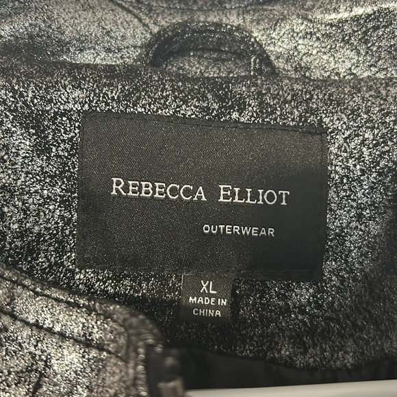 Rebecca Elliot Silver Metallic Bomber Jacket - Picture 2 of 7
